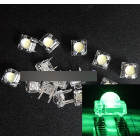 10db 5mm F5 Piranha LED Zöld Kör dióda