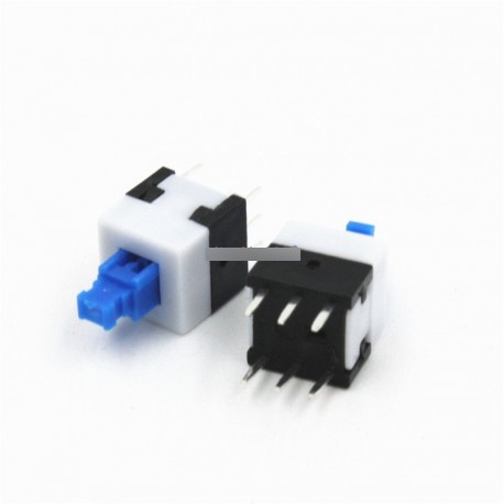 10db 8x8mm Cap önzáró típusú kék gomb kapcsoló