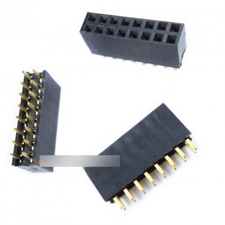 5db 2x8 16 Pin 2,54 Dupla Egyenes Fej Socket tüske