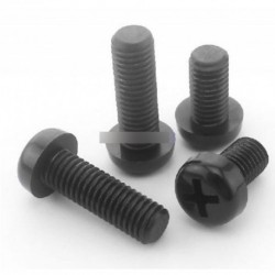 20db M3 x 10mm Fekete  Phillips fejű csavar