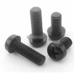 50db M3 x 10mm Fekete Phillips kerek fejű csavar