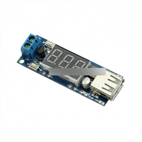 DC 4.5-40V - 5V 2A USB töltő DC-DC voltméter modul