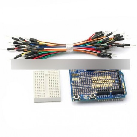 Arduino + Mini dugdosó próbapanel + 65 jumper