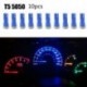 10db  színes T5 5050 1SMD műszerfal LED-es izzó 2721 74 73 70 17 18 37