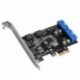 PCI Express Dual 20 Pin USB 3.0 PCI-e X1 2 port 19 érintkezős USB3.0 alacsony profilú konzol