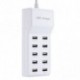 EU csatlakozó - 10 USB port gyors töltő adapter fal töltő HUB az IPhone Samsung Tablet