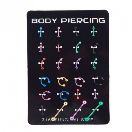 24db Rozsdamentes Szemöldök Orr nyelv fül mell test Piercing Ékszer