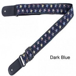 Sötétkék - Hasznos Állítható Vászon Gitár Ukulele Strap bőr véget ér High Quality
