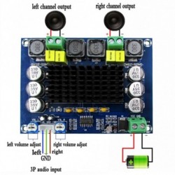 XH-M543 DC 12V 24V TPA3116 D2 kétcsatornás digitális erősítő hangerősítő modul