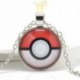 Anime Pokemon Pokeball Cabochon üveg kupola medál nyaklánc ékszer ezüst lánc