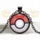 Anime Pokemon Pokeball Cabochon üveg kupola medál nyaklánc ékszer ezüst lánc
