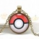 Anime Pokemon Pokeball Cabochon üveg kupola medál nyaklánc ékszer ezüst lánc