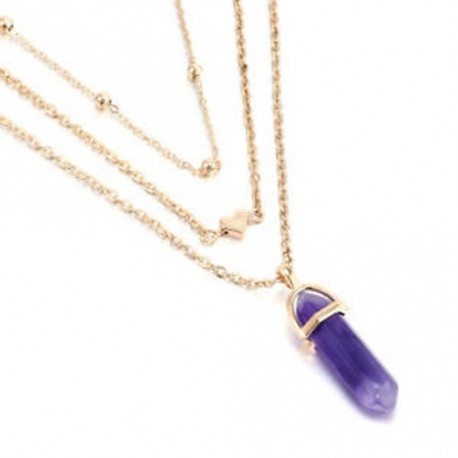 Lila - Divat Női Choker nyilatkozat Charm függő lánc nyakörv nyaklánc ékszer ajándék