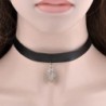 3 * - Vintage Retro Punk Fekete bőrbőr Choker Chunky Nyakörv nyaklánc medál