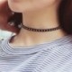 3 * - Vintage Retro Punk Fekete bőrbőr Choker Chunky Nyakörv nyaklánc medál