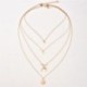 Női Multilayer Choker Horn Hosszú holdfüggő Hold Pendant Necklace Chain Új