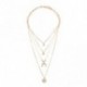 Női Multilayer Choker Horn Hosszú holdfüggő Hold Pendant Necklace Chain Új