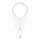 Női Multilayer Choker Horn Hosszú holdfüggő Hold Pendant Necklace Chain Új