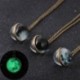 Telihold - Glow In Dark Teljes Félhold Félhold üveggolyó Charm Pendant Luminous Necklace