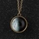Telihold - Glow In Dark Teljes Félhold Félhold üveggolyó Charm Pendant Luminous Necklace