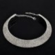 Női divat strassz Crystal Choker nyakörv nyaklánc party esküvő ékszer