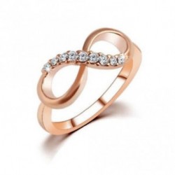 - Női Zircon Infinity Crystal Rings Rose Aranyozott Esküvői Gyűrű Ajándék SZ6-9