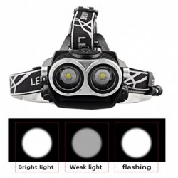 1db 2 x T6 3 mód Vízálló LED Zoom Fényszóró Fényszóró fejlámpa Zseblámpa kültéri kempinghez