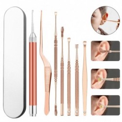 7db Rose Gold rozsdamentes acél fültiszító LED zseblámpa