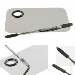 Téglalap alakú festőpaletta és spatula körömfestéshez - körömdíszítéshez - Kutikula kezeléséhez is