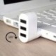 1x Magas színvonalú laptop PC USB elforgatás Splitter mini adapter 3 port