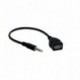 1x Audio AUX-csatlakozó 3,5 mm férfi és USB 2.0 típusú A típusú női OTG átalakító adapter kábel