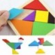 1x Fa szivárvány színű Tangram DIY fa puzzle gyerek oktatás játék