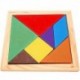 1x Fa szivárvány színű Tangram DIY fa puzzle gyerek oktatás játék