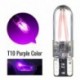 1db T10 lila szín 194 168 W5W COB LED CANBUS szilika fényes üveg licenc lámpa