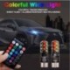 2db T10 Autó RGB izzószél-oldalsó fénykészlet LED lámpa távirányítóval