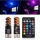 2db T10 Autó RGB izzószél-oldalsó fénykészlet LED lámpa távirányítóval