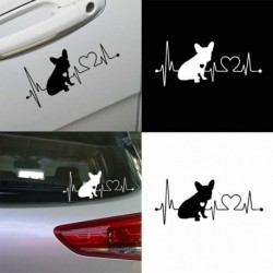 Francia bulldog vízálló vinil dekoráció autó lökhárító ablak autó matrica fekete / fehér