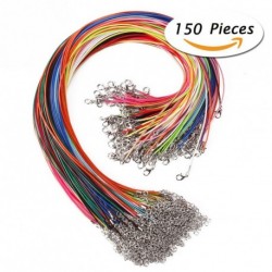 150 db Mix színes bőr fonott homár zárószerkezet viasz nyaklánc DIY Ékszerek készítése, 1.5 mm/18 "