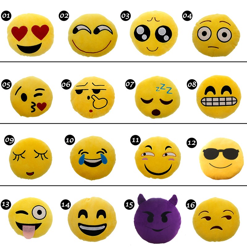 30 cm puha emoji sárga kerek párna hangulatjel smiley plüss - Ázsiacenter  webáruház