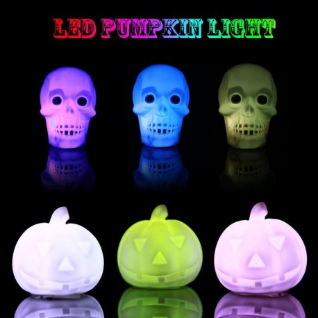 1x Színes halloween tök csontváz lámpa LED fény fesztivál dekoráció