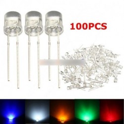 5MM 2Pin piros sárga kék zöld fehér LED széles lapos lapos szögfej fény lámpa