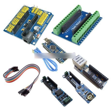 készlet Nano V3 ATmega328 mikrovezérlő CH340G L298P tetőmotor Driver 28J60
