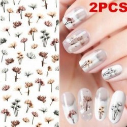 2db Ideiglenes köröm tetoválás - vízálló matrica - unisex - Virág mintás - Többféle mintával - A24 verzió
