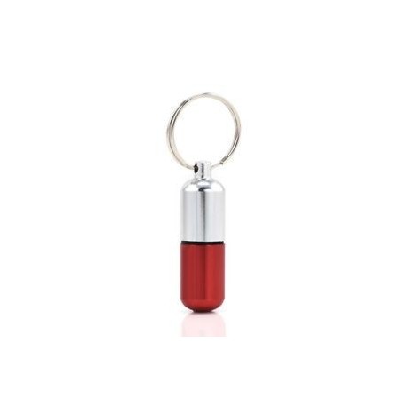 Piros. Vízálló alumínium mini gyógyszer pirula doboz palack tartó tartály kulcstartó