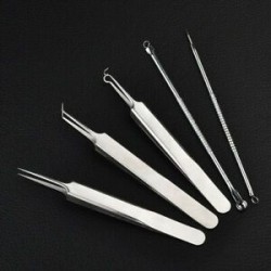 * 6 5Pcs / Set. 9PC ívelt feketefejű pattanások csipesszel csíptetõ csipesz