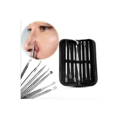 * 7 7Pcs / Set. 9PC ívelt feketefejű pattanások csipesszel csíptetõ csipesz