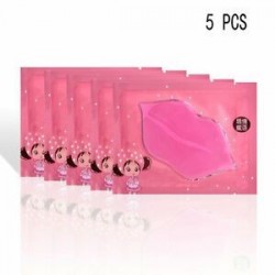 5 PCS. 5pcs rózsaszín kristályos kollagén ajakmaszk patch Anti Aging Wrinkle hidratáló Új