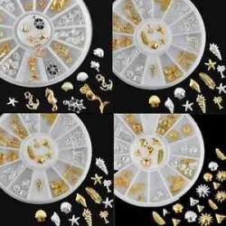 Arany és ezüst színű vegyes dísz körömhöz - műkörömhöz - A verzió