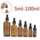 5ml-100 ml üveg folyékony reagens Pipettázzunk üvegcseppentő Aromaterápiás borostyán