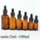 10ML. 5ml-100 ml üveg folyékony reagens Pipettázzunk üvegcseppentő Aromaterápiás borostyán